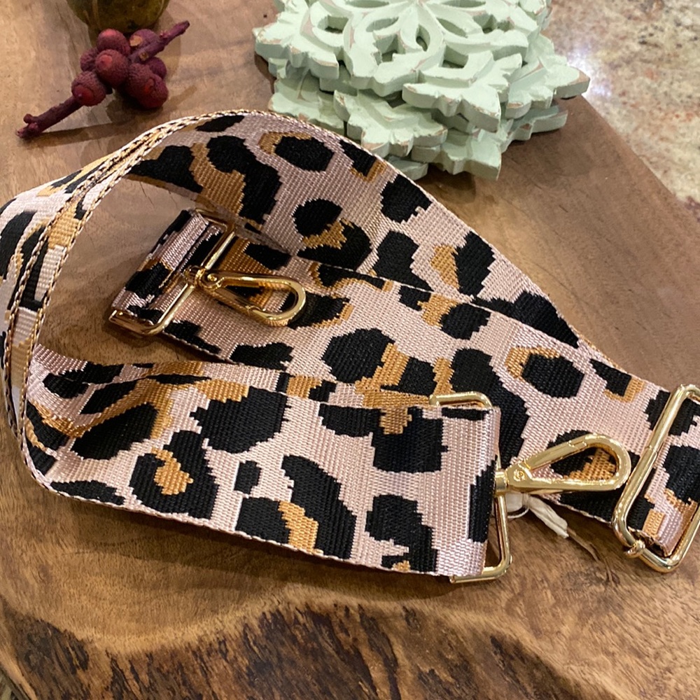 Pink Leopard Crossbody Guitar Strap